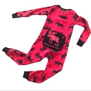 3/$15 2T Moose Romper/ footless Pajamas